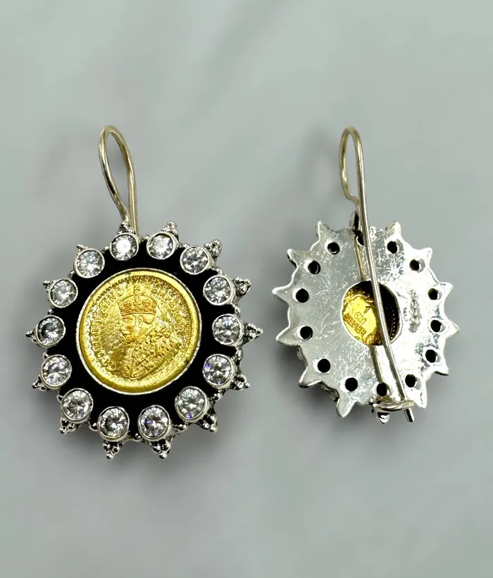 Gemstone Earrings The Deeksha Silver Victoria Gemstone Earrings