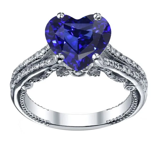 Gemstone Ring Heart Cut Sri Lankan Sapphire 450 Carats Filigree Shank HarryChadEntcom Rings Gemstone Ring Heart Cut Sri Lankan Sapphire 450 Carats Filigree Shank HarryChadEntcom Rings