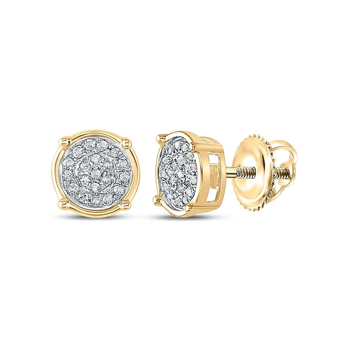 GND 10kt Yellow Gold Womens Round Diamond Circle Cluster Earrings 110 Cttw GND Earrings GND 10kt Yellow Gold Womens Round Diamond Circle Cluster Earrings 110 Cttw GND Earrings