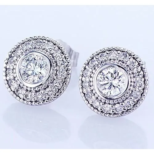 Halo Round Natural Earth Mined Diamond Stud Earring 250 Carats White Gold 14K F Vs1 Vvs1 GB Earrings Halo Round Natural Earth Mined Diamond Stud Earring 250 Carats White Gold 14K F Vs1 Vvs1 GB Earrings