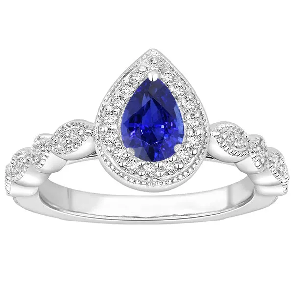 Halo With Round Natural Earth Mined Diamond Accents Ring Blue Sapphire 3 Carats HarryChadEntcom Rings Halo With Round Natural Earth Mined Diamond Accents Ring Blue Sapphire 3 Carats HarryChadEntcom Rings