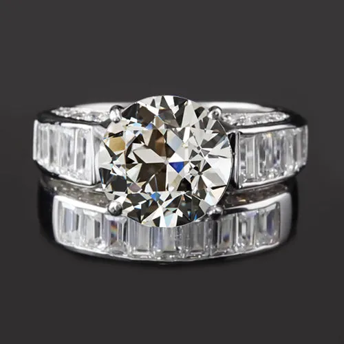 HarryChadEntcom Baguette Old Miner Genuine Natural Earth Mined Diamond Wedding Ring Set 425 Carats Channel Set Rings HarryChadEntcom Baguette Old Miner Genuine Natural Earth Mined Diamond Wedding Ring Set 425 Carats Channel Set Rings