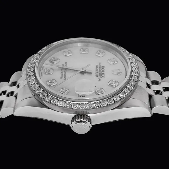 HarryChadEntcom Bracelets Rolex Datejust 31mm Mother of Pearl Diamond Dial Stainless Steel Mens Watch