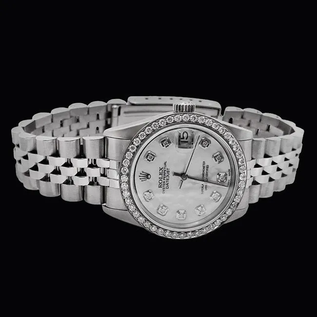 HarryChadEntcom Bracelets Rolex Datejust 31mm Mother of Pearl Diamond Dial Stainless Steel Mens Watch