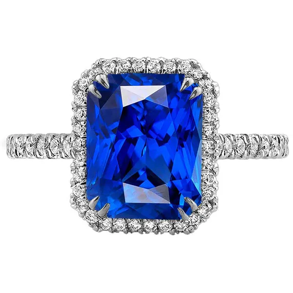 HarryChadEntcom Dark Blue Halo Sapphire Engagement Ring Rings