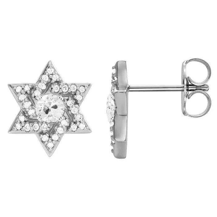 HarryChadEntcom Earrings Ladies Star Studs 425 Ct Old Cut Earth Mined Diamond Earrings