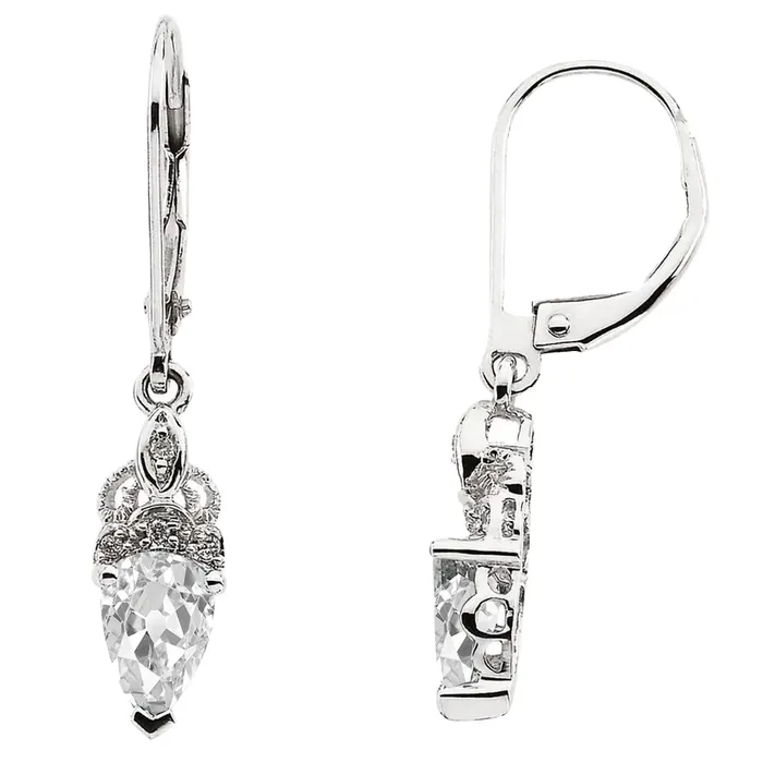HarryChadEntcom Earrings Natural Diamond Pear Old Miner Leverback Earrings V Prong Set 225 Carats HarryChadEntcom Earrings Natural Diamond Pear Old Miner Leverback Earrings V Prong Set 225 Carats