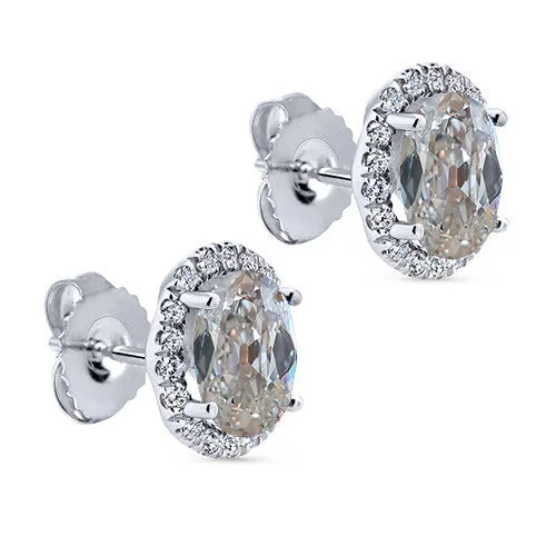 HarryChadEntcom Earrings Oval Real Diamond Halo Studs 550 Ct Old Miner Gold Earrings HarryChadEntcom Earrings Oval Real Diamond Halo Studs 550 Ct Old Miner Gold Earrings