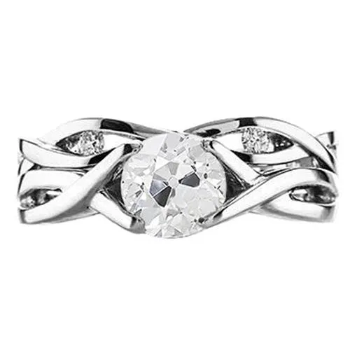 HarryChadEntcom Ladies 3 Stone Old Miner Natural Earth Mined Diamond Fancy Ring 125 Carats Twisted Shank Rings