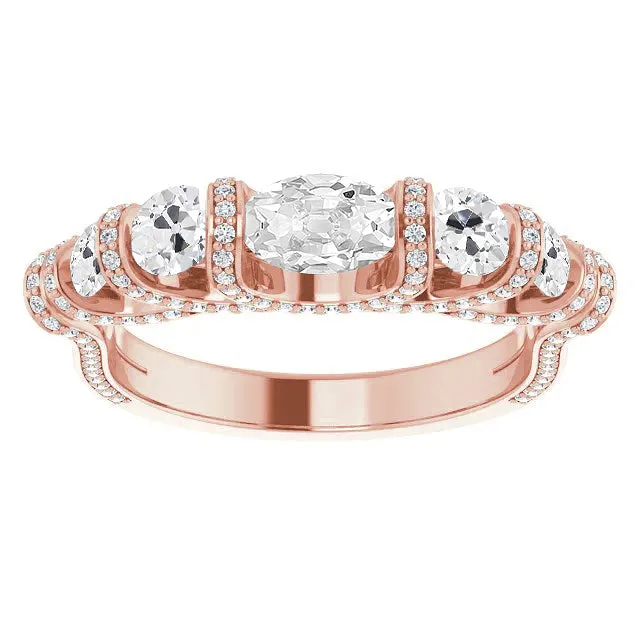 HarryChadEntcom Oval Old Cut Natural Earth Mined Diamond Engagement Ring 10 Carats Bar Set Jewelry Rings