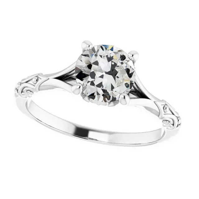 HarryChadEntcom Rings Antique Style Solitaire Ring Round Old Mine Cut Natural Earth Mined Diamond 2 Carats HarryChadEntcom Rings Antique Style Solitaire Ring Round Old Mine Cut Natural Earth Mined Diamond 2 Carats