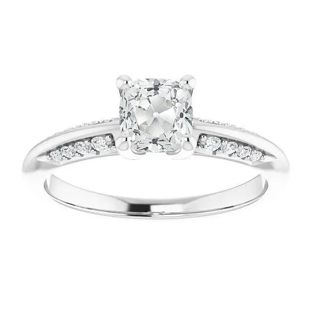 HarryChadEntcom Rings Cushion Old Miner Natural Earth Mined Diamond Engagement Ring With Accents 450 Carats