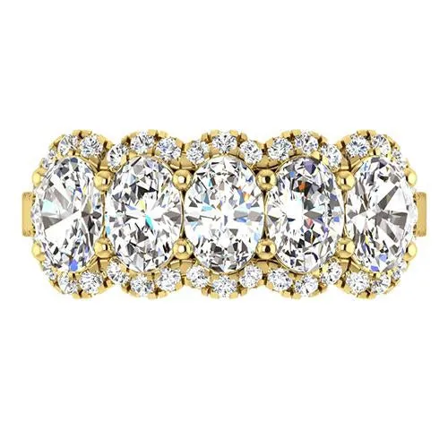 HarryChadEntcom Rings Genuine Oval Natural Earth Mined Diamond Anniversary Ring 625 Carats Cathedral Set Yellow Gold HarryChadEntcom Rings Genuine Oval Natural Earth Mined Diamond Anniversary Ring 625 Carats Cathedral Set Yellow Gold