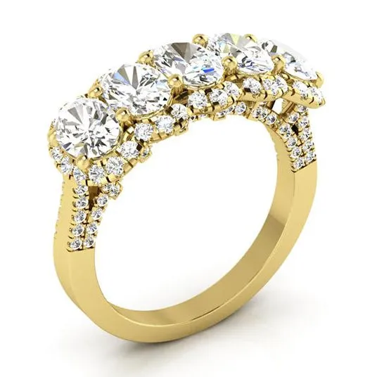 HarryChadEntcom Rings Genuine Oval Natural Earth Mined Diamond Anniversary Ring 625 Carats Cathedral Set Yellow Gold HarryChadEntcom Rings Genuine Oval Natural Earth Mined Diamond Anniversary Ring 625 Carats Cathedral Set Yellow Gold