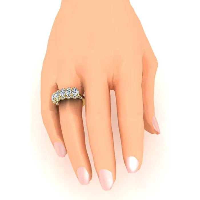 HarryChadEntcom Rings Genuine Oval Natural Earth Mined Diamond Anniversary Ring 625 Carats Cathedral Set Yellow Gold HarryChadEntcom Rings Genuine Oval Natural Earth Mined Diamond Anniversary Ring 625 Carats Cathedral Set Yellow Gold