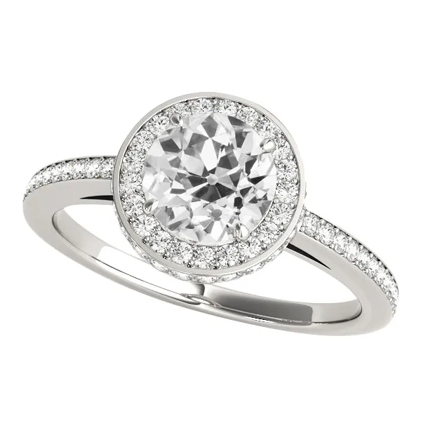 HarryChadEntcom Rings Gold Anniversary Halo Ring Round Old European Natural Earth Mined Diamond 5 Carats