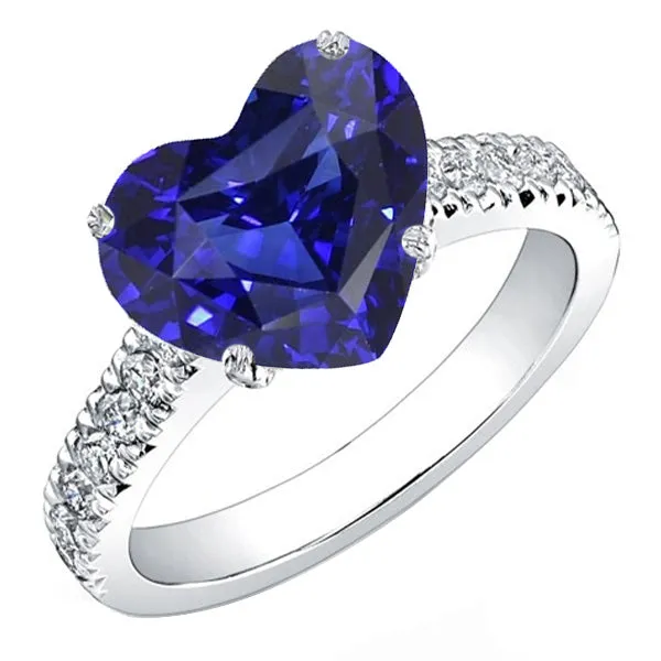 HarryChadEntcom Rings Gold Natural Earth Mined Diamond Ring Heart Shaped Blue Sapphire Gemstone 5 Carats HarryChadEntcom Rings Gold Natural Earth Mined Diamond Ring Heart Shaped Blue Sapphire Gemstone 5 Carats
