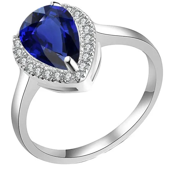 HarryChadEntcom Rings Halo Deep Blue Sapphire Ring White Gold Natural Earth Mined Diamonds 350 Carats HarryChadEntcom Rings Halo Deep Blue Sapphire Ring White Gold Natural Earth Mined Diamonds 350 Carats