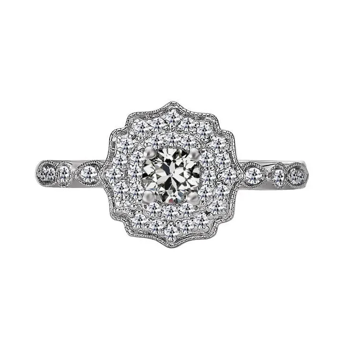 HarryChadEntcom Rings Halo Round Old Miner Real Natural Earth Mined Diamond Ring Flower Vintage Style 350 Carats HarryChadEntcom Rings Halo Round Old Miner Real Natural Earth Mined Diamond Ring Flower Vintage Style 350 Carats