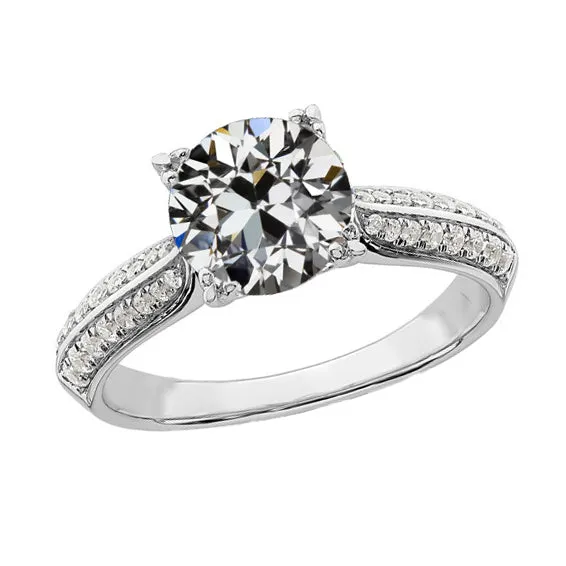 HarryChadEntcom Rings Ladies Anniversary Ring Old Cut Natural Earth Mined Diamond Double Row Accents 4 Carats HarryChadEntcom Rings Ladies Anniversary Ring Old Cut Natural Earth Mined Diamond Double Row Accents 4 Carats
