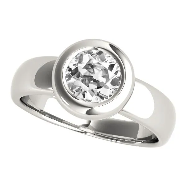 HarryChadEntcom Rings Round Old Mine Cut Genuine Natural Earth Mined Diamond Solitaire Ring Bezel Set 2 Carats Gold 14K HarryChadEntcom Rings Round Old Mine Cut Genuine Natural Earth Mined Diamond Solitaire Ring Bezel Set 2 Carats Gold 14K