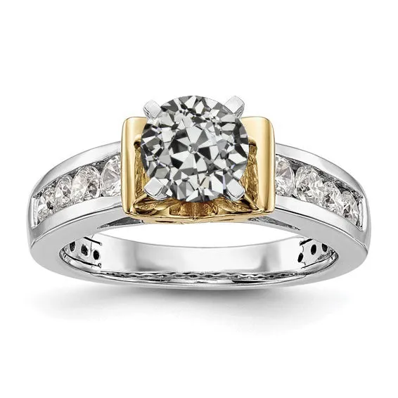 HarryChadEntcom Rings Two Tone Gold Ladys Ring Old Miner Genuine Natural Earth Mined Diamond Channel Set 250 Carats HarryChadEntcom Rings Two Tone Gold Ladys Ring Old Miner Genuine Natural Earth Mined Diamond Channel Set 250 Carats