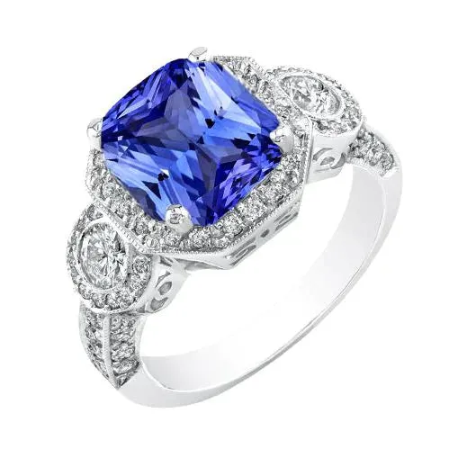 HarryChadEntcom Rings Womens Vintage Sapphire Natural Earth Mined Diamond Ring
