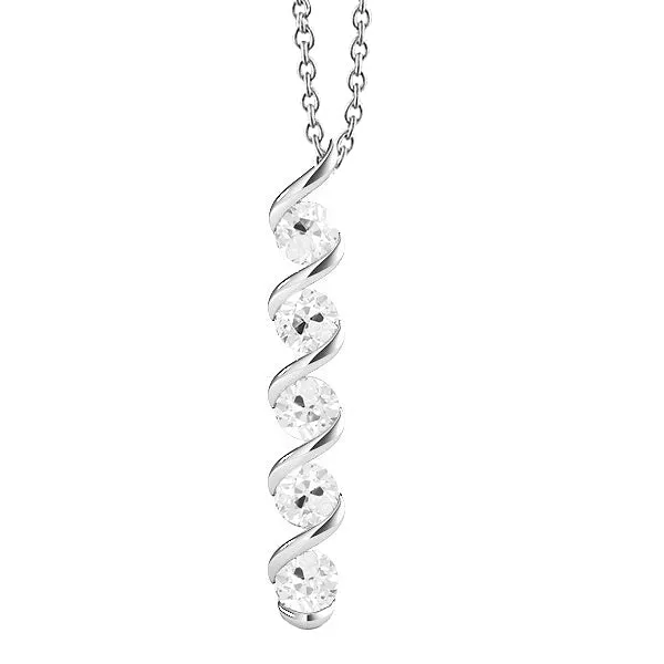 HarryChadEntcom Round Old European Five Stone Natural Earth Mined Diamond Pendant Twisted 250 Carats Necklaces