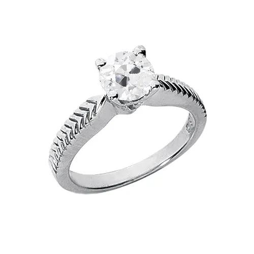 HarryChadEntcom Round Solitaire Anniversary Ring Old Miner Natural Earth Mined Diamond 1 Carat Rings