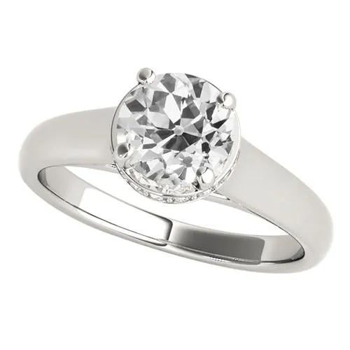 HarryChadEntcom Womens Solitaire Ring Old Mine Cut Genuine Natural Earth Mined Diamond 4 Prong Set 2 Carats Rings HarryChadEntcom Womens Solitaire Ring Old Mine Cut Genuine Natural Earth Mined Diamond 4 Prong Set 2 Carats Rings