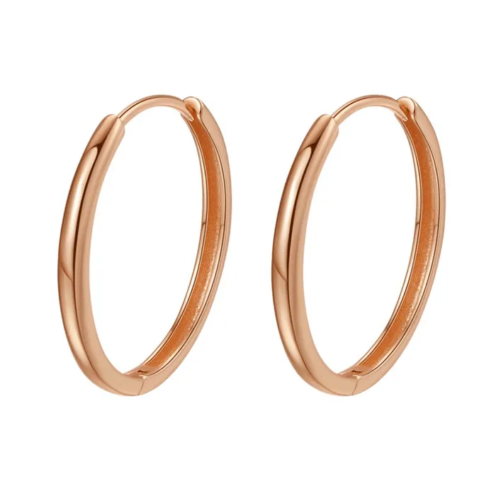 Hey Happiness Mid Chunky Hoop Earrings Sterling Silver Earrings