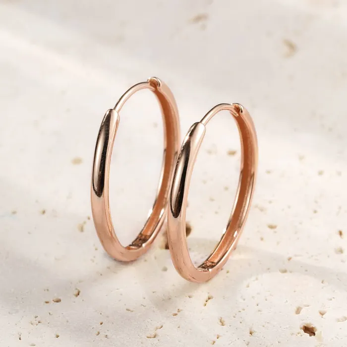 Hey Happiness Mid Chunky Hoop Earrings Sterling Silver Earrings