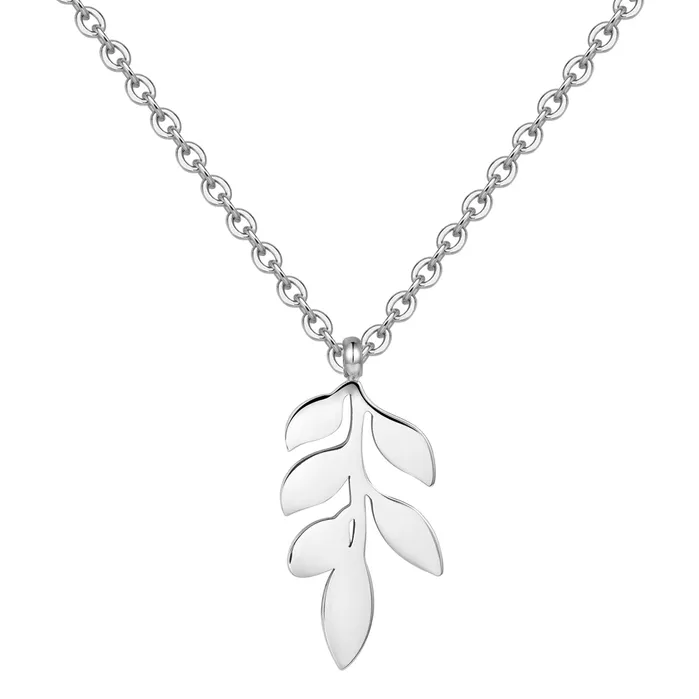 Hey Happiness Pretty Leaf Necklace Silver Necklaces