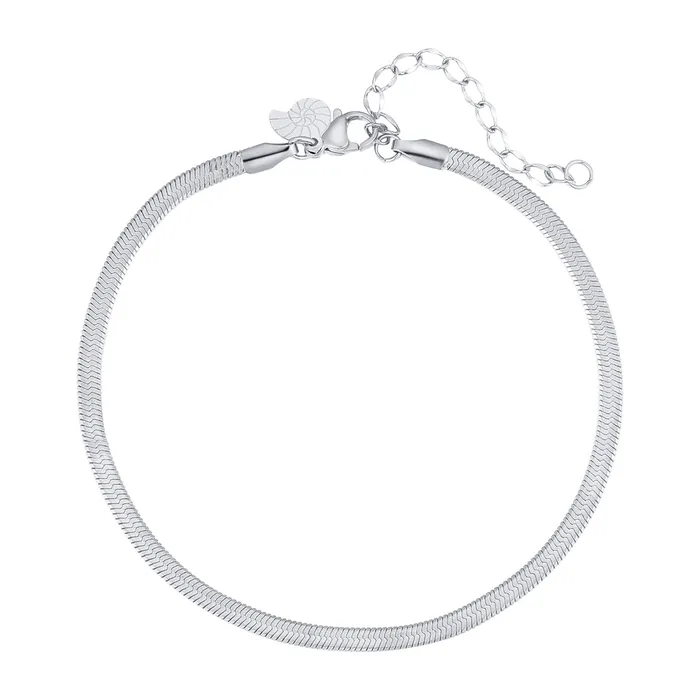 Hey Happiness Snake Chain Anklet Silver Necklaces