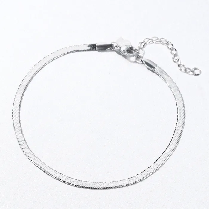 Hey Happiness Snake Chain Anklet Silver Necklaces