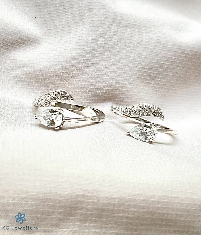 Imported Rings The Joyous Silver ToeRings Front open