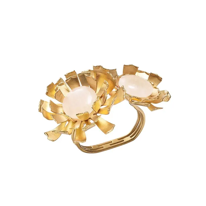 Kim Seybert Rings Kim Seybert Marigold Napkin Ring In Gold Set Of 4