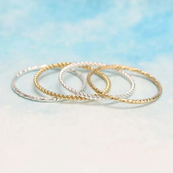 KS Rings Sterling Silver Twisted Stacking Ring SIZE 8