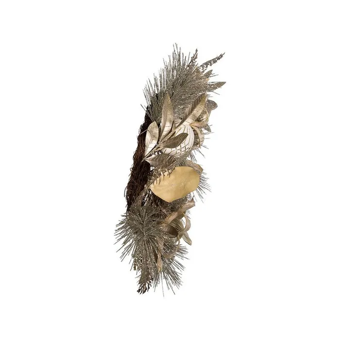 Kurt Adler Rings Kurt Adler 24 UnLit Silver and Gold Champagne Rattan Wreath Kurt Adler Rings Kurt Adler 24 UnLit Silver and Gold Champagne Rattan Wreath