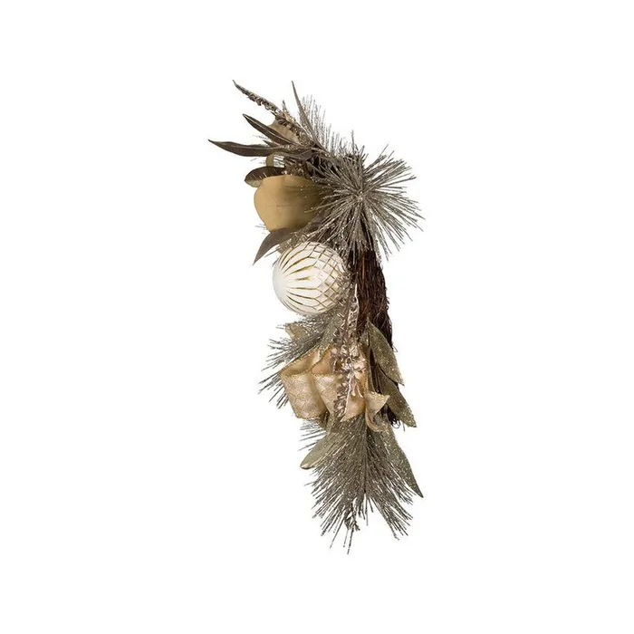 Kurt Adler Rings Kurt Adler 24 UnLit Silver and Gold Champagne Rattan Wreath Kurt Adler Rings Kurt Adler 24 UnLit Silver and Gold Champagne Rattan Wreath