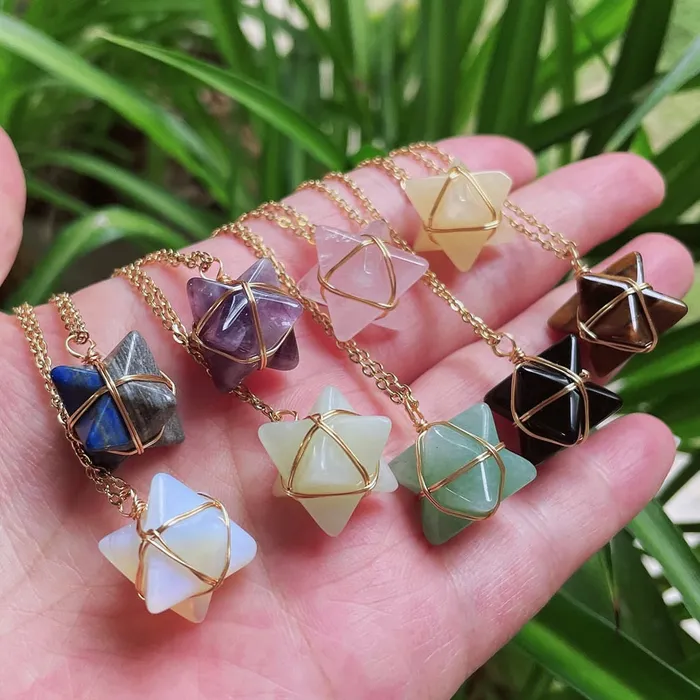 Life Changing Energy Necklaces Merkaba Crystal Stone Pendant Necklace Steel Chain Life Changing Energy Necklaces Merkaba Crystal Stone Pendant Necklace Steel Chain
