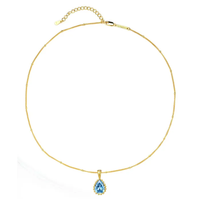 March Aquamarine Birthstone Necklace Sterling Silver Hey Happiness Necklaces March Aquamarine Birthstone Necklace Sterling Silver Hey Happiness Necklaces