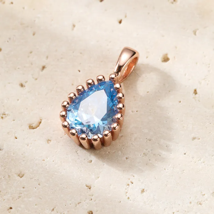 March Aquamarine Birthstone Necklace Sterling Silver Hey Happiness Necklaces