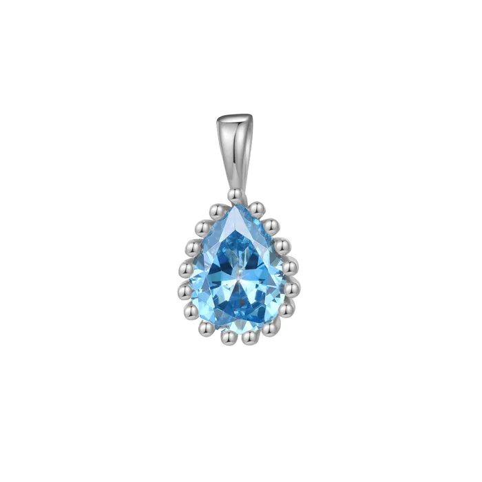 March Aquamarine Birthstone Necklace Sterling Silver Hey Happiness Necklaces