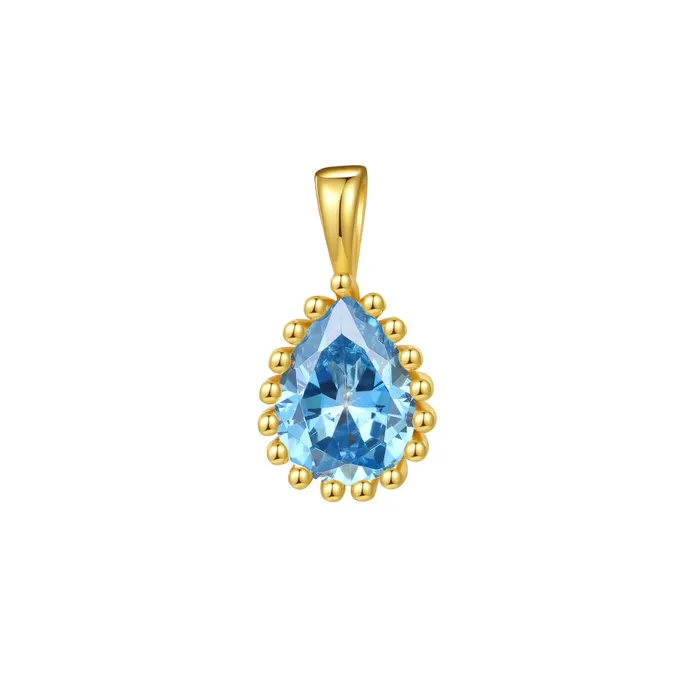 March Aquamarine Birthstone Necklace Sterling Silver Hey Happiness Necklaces