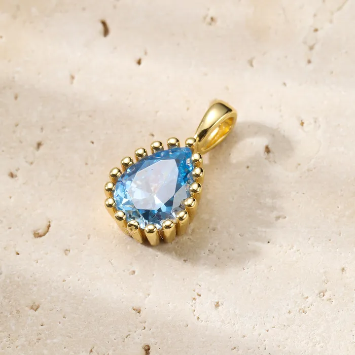 March Aquamarine Birthstone Necklace Sterling Silver Hey Happiness Necklaces