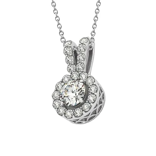 Necklaces GB 200 Carats Round Natural Earth Mined Diamond Pendant Necklace Without Chain Gold 14K Necklaces GB 200 Carats Round Natural Earth Mined Diamond Pendant Necklace Without Chain Gold 14K