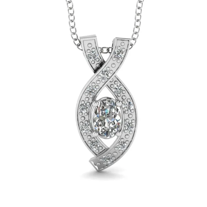 Necklaces GB White Gold Oval Round Cut 270 Ct Natural Earth Mined Diamonds Entwine Pendant Necklace Necklaces GB White Gold Oval Round Cut 270 Ct Natural Earth Mined Diamonds Entwine Pendant Necklace