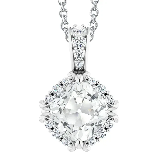 Necklaces HarryChadEntcom Cushion Natural Earth Mined Diamond Pendant Jewelry 6 Carat