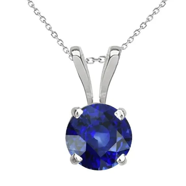 Necklaces HarryChadEntcom Round Ceylon Sapphire Solitaire Pendant With Chain 350 Carats